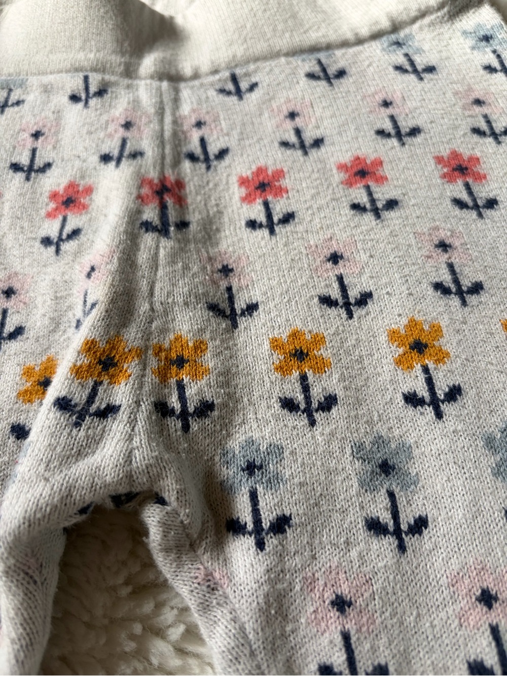 Hanna Andersson Girls 2T Sweater Stretch Knit Leggings Floral Daisies Multicolor - Picture 5 of 8